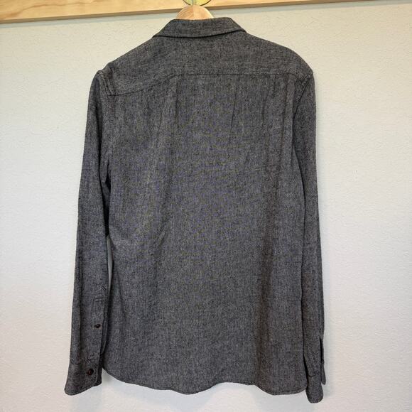 Men's J. Crew Jeans Gray Slim Fit Tweed‎ Button Down Size Medium - Picture 5 of 7